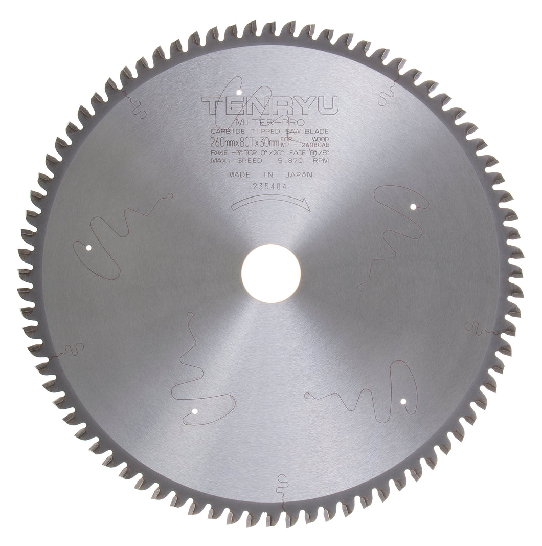 Tenryu MP-26080AB Miter Pro Plus 260mm X 80T Blade for Kapex Miter Saw